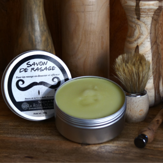 Savon de rasage naturel - Karité, coco, avocat, cèdre, lavande et romarin