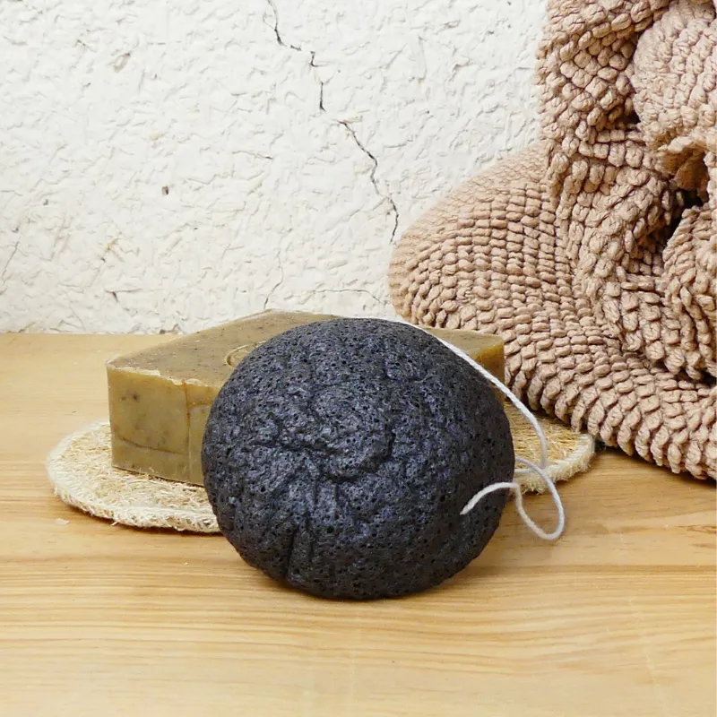 Eponge Konjac au charbon
