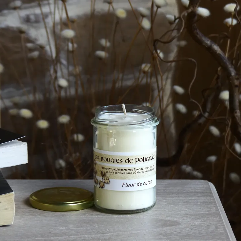 Bougie végétale fleur de coton