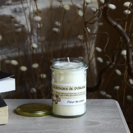 Bougie végétale fleur de coton