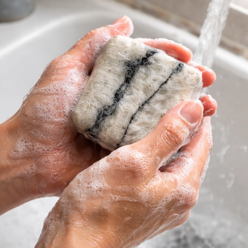 Savon feutré en laine d'alpagas