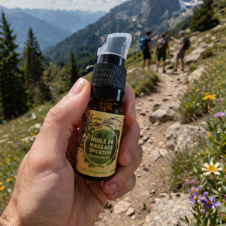 Huile de massage récupération sportive - Format poche