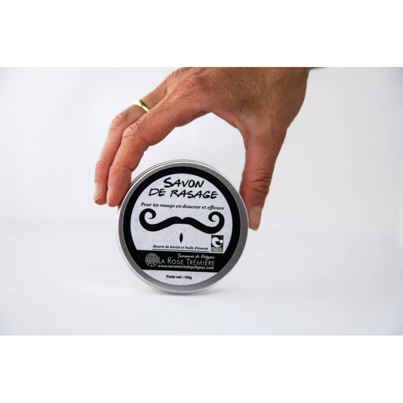 Savon de rasage naturel - Karité, coco, avocat, cèdre, lavande et romarin