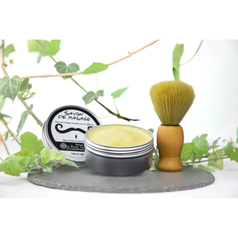 Savon de rasage naturel - Karité, coco, avocat, cèdre, lavande et romarin