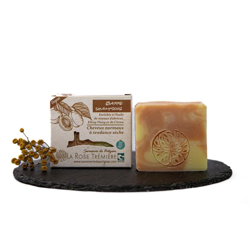 Barre-shampoing cheveux normaux à tendance sèche fabriquée à froid