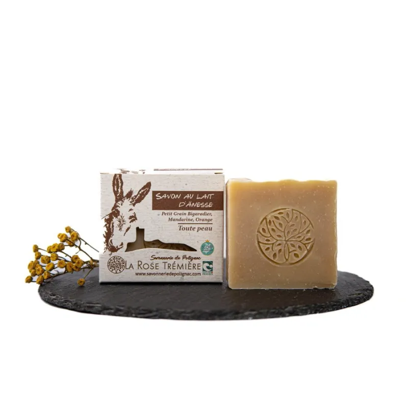 Savon naturel au lait d'ânesse, karité, coco et agrumes - Douceur et éclat