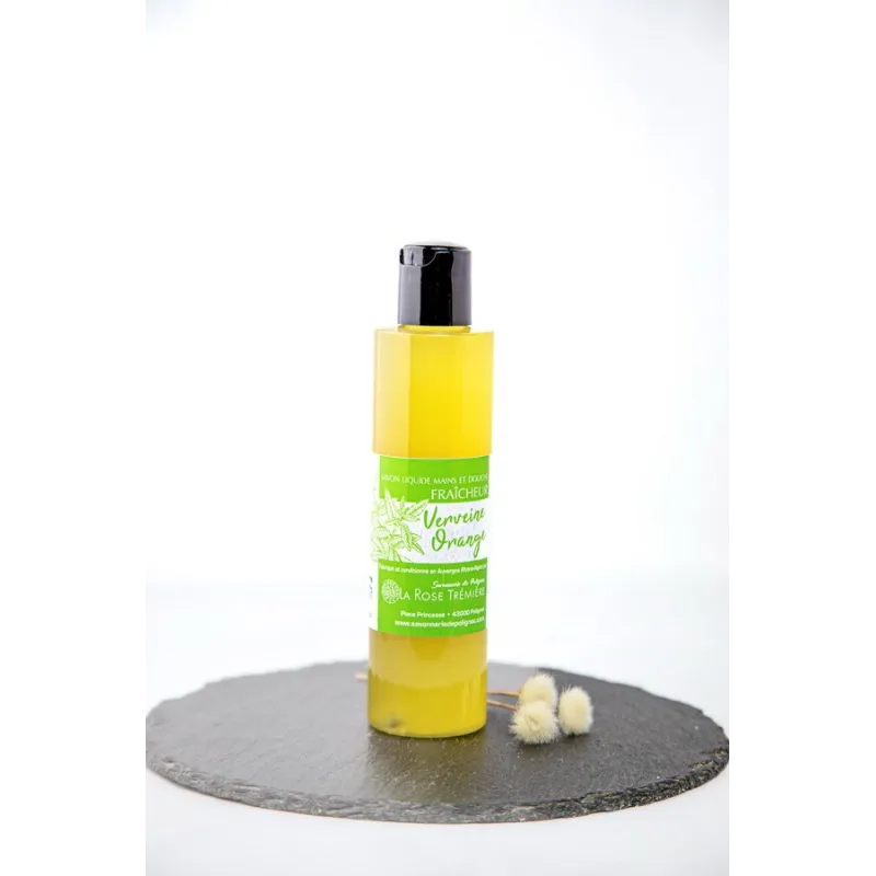 Savon liquide naturel - Olive, tournesol, ricin et parfums d'orange et litsée