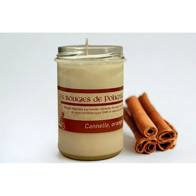 Bougie Cannelle Orange – Bougie artisanale parfumée | Les Bougies de Polignac